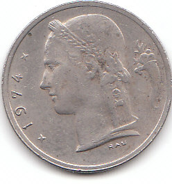  1 Francs Belgique 1974 (A 187 )   