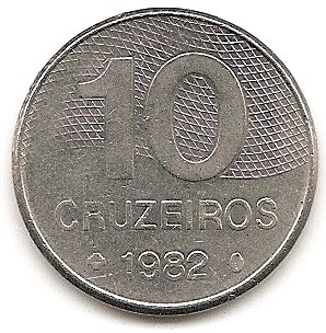  Brasilien 10 Cruzeiros 1982 #325   