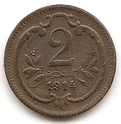  Österreich 2 Heller 1914  #336   
