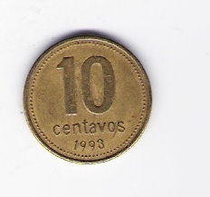  Argentinien 10 Centavos 1993 Al-Bro Schön Nr.110 (D1/135)   