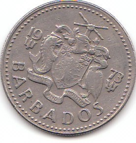  25 Cents Barbados 1973 (A446)   