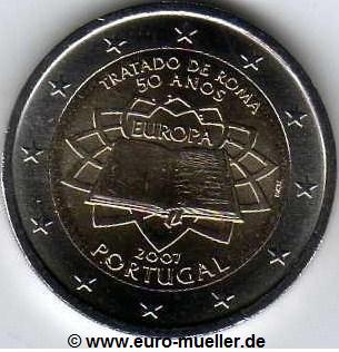 Portugal ...2 Euro Sondermünze 2007...Römische Verträge   