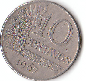  10 Centavos Brasilien 1967 (A328)b.   