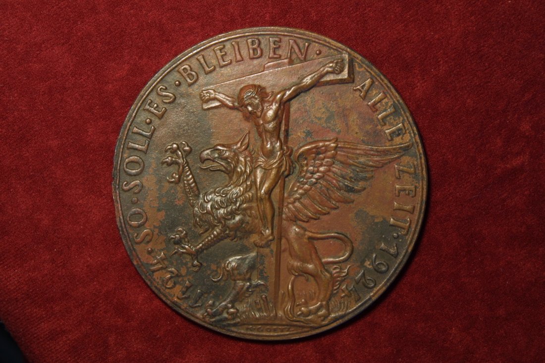 Münchner Medailleure / Goetz Karl, Bronzemedaille 91 mm 1924 selten