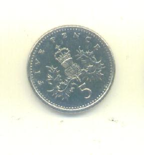  5 Pence Großbritannien 1990   