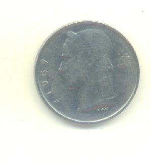  1 Franc Belgien 1967   