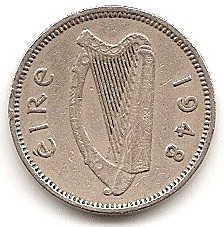  Irland 3 Pence 1948 #306   