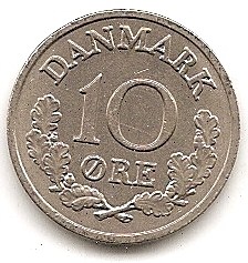  Dänemark 10 Ore 1961 #328   