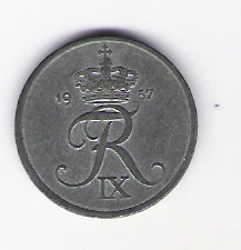  Dänemark 2 Öre Zink 1957   Schön Nr.56   