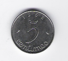  Frankreich 5 Centimes C 1962 Schön Nr.227 (D1/364)   