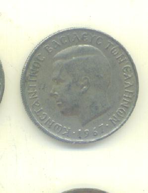  2 Drachmai Griechenland 1967   