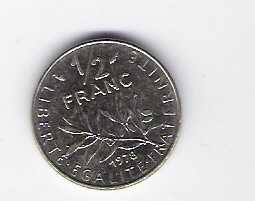  Frankreich 1/2 Franc N 1978   Schön Nr.232 (D1/386)   
