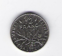  Frankreich 1/2 Franc N 1984   Schön Nr.232 (D1/391)   