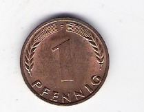 Deutschland  1 Pfennig 1971 F siehe Bild