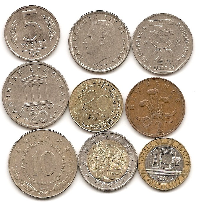  9 Münzen aus Europa s.Scan #373   