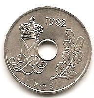  Dänemark 25 Ore 1982 #378   
