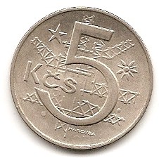  Tschechoslowakei 5 Kronen 1973 #380   