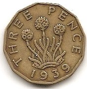  Großbritannien 3 Pence 1939 #387   
