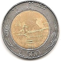  Italien 500 Lira 1992 #388   