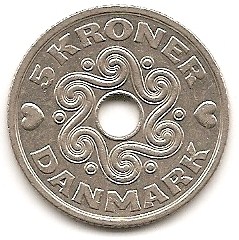  Dänemark 5 Kroner 1995 #388   