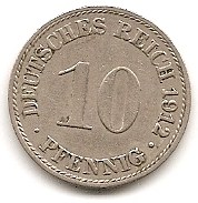  DR 10 Pfennig 1912 A #390   