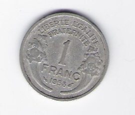 Frankreich 1 Francs Al 1958   Schön Nr.200a (C 136)   