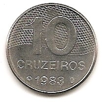  Brasilien 10 Cruzeiros 1983 #413   