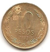  Chile 10 Pesos 1993 #418   