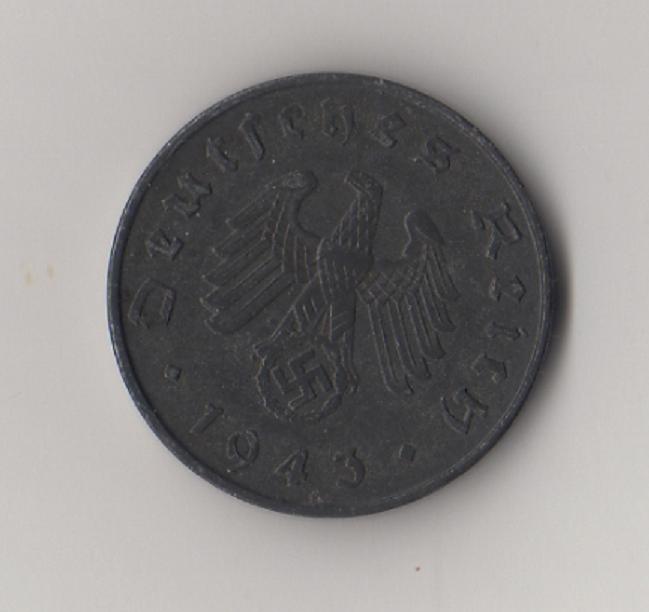  Drittes Reich 10 Reichspfennig 1943 -A- Zink Jaeger 371. ** Seltener **   