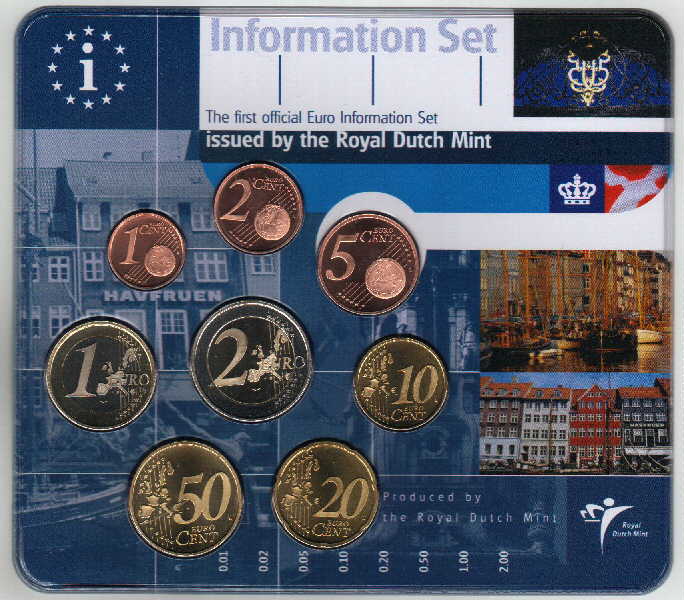 Niederlande Kursmünzensatz 2001! / Info-Satz für Dänemark - 3,88 2001 stgl. im Blister