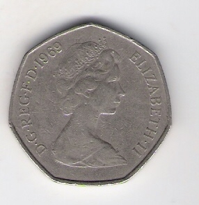  Grossbritannien 50 New Pence 1969  Schön Nr.406   