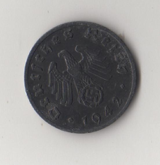  Drittes Reich 1 Reichspfennig 1942 -A- Zink Jaeger 369.   