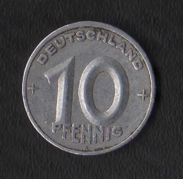  DDR 10 Pfennig 1950 -A- Jaeger 1503.   