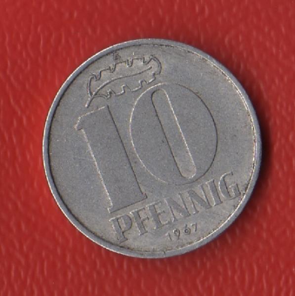  DDR 10 Pfennig 1967 -A- Jaeger 1510.   