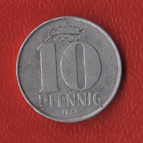  DDR 10 Pfennig 1968 -A- Jaeger 1510.   