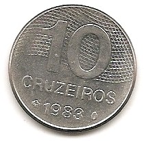  Brasilien 10 Cruzeiros 1983 #447   