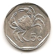  Malta 5 Cent 1991 #454   