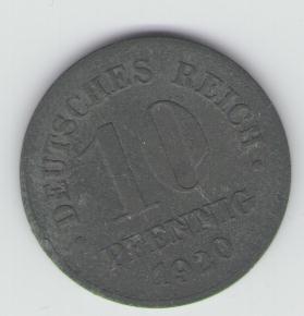  10 Pfennig Deutsches Reich 1920 (g1138)   