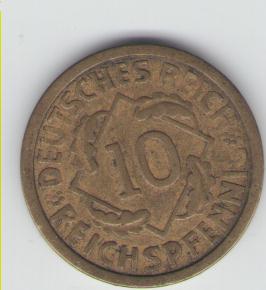  10 Reichspfennig Deutsches Reich 1924 A (g1137)   